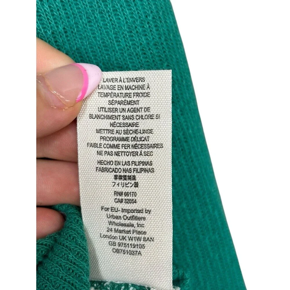 We The Free Free People Women’s Small Green Waffle Southwest Henley Thermal Boho